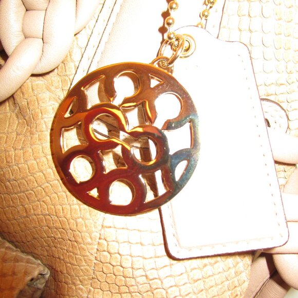 Coach Kristin Tan Python-Embossed Pocket Tote - Picture 15 of 15